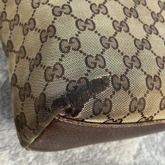 Gucci Monogram GG Small Charmy Tote Bag Brown Bolt Hardware Accent Luxury - Picture 8 of 17